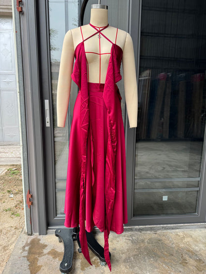 Strapless Slim Fit Summer Skirt Suit