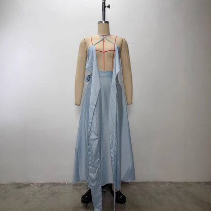 Strapless Slim Fit Summer Skirt Suit