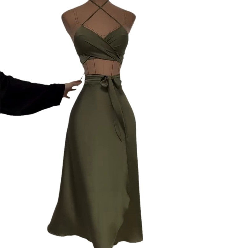 Strapless Slim Fit Summer Skirt Suit